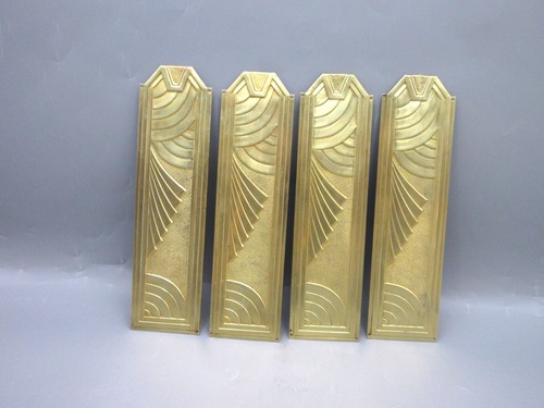 Art deco brass door push - brass,