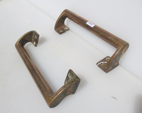 Antique copper door handles - door,