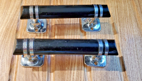 Vintage pair black - pair, chrome