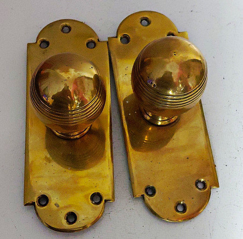 Antique brass round art deco - art,
