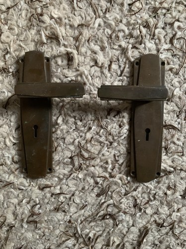 Antique brass art deco door - art,
