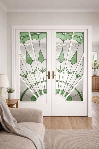 Art deco stained glass - art, front