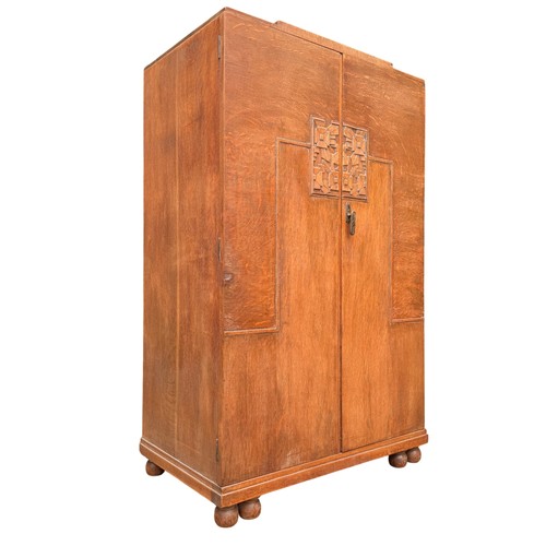 Art deco oak linen press - oak,