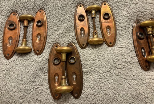 Brass vintage door knobs - vintage,