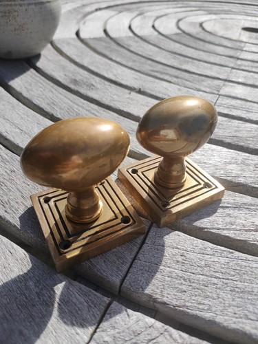 Vintage brass door handles old - vintage,