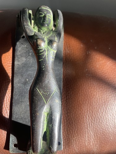 Antique brass nude lady door - antique,